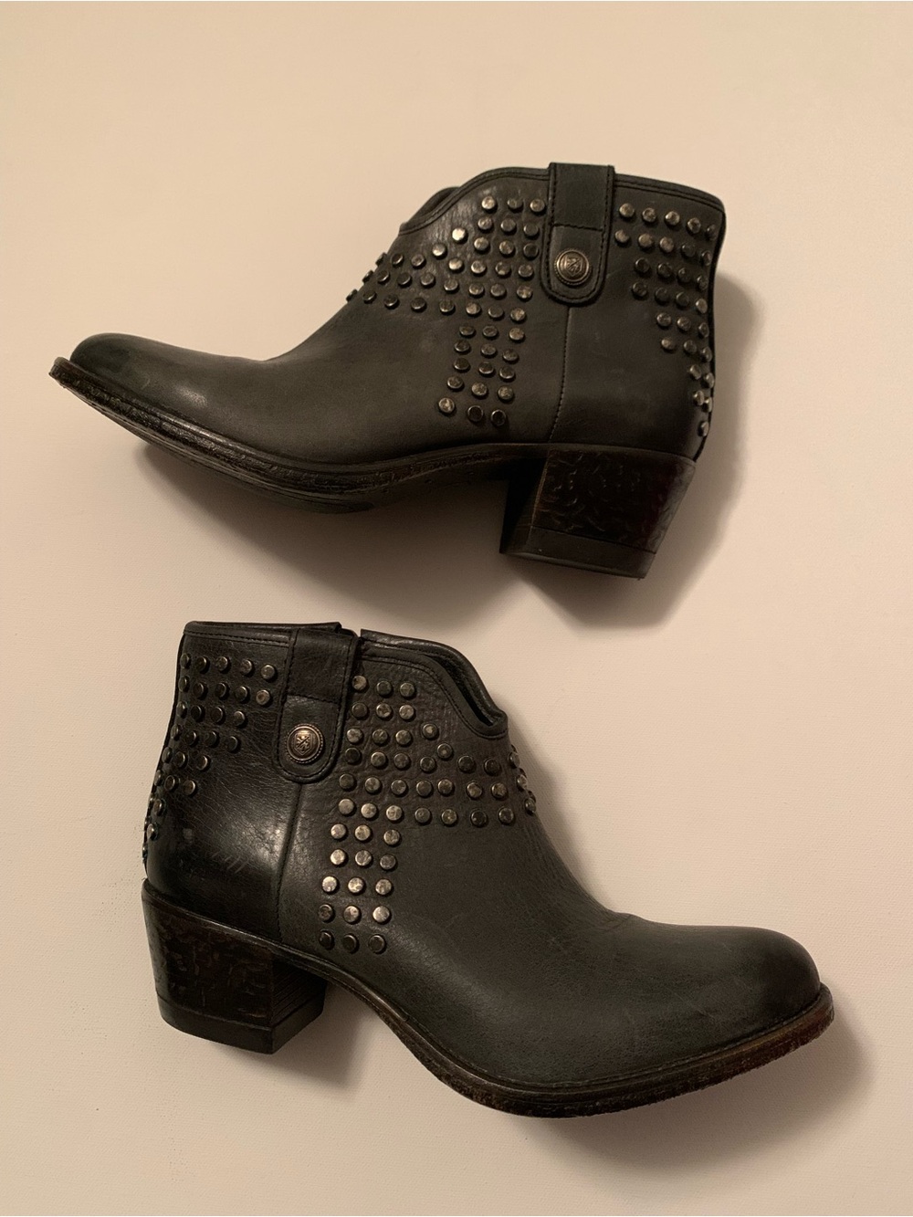 LYARD Fergie Studded Leather Slip-On ankle boot